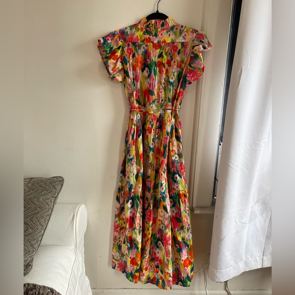 Floral Maxi Dress with Ruffled Sleeves - Picture 4 of 4